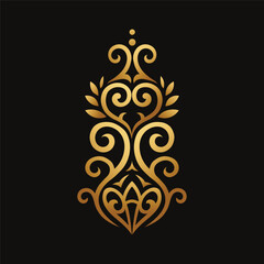  luxury vintage simple golden floral hand drawn