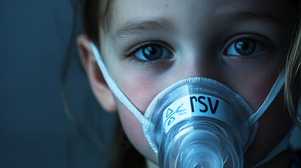 Child using nebulizer for RSV treatment