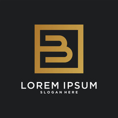 Obraz premium Letter logo design initial B for company or person. Creative square concept. Premium Vector