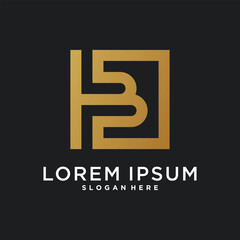 Obraz premium Letter logo design initial B for company or person. Creative square concept. Premium Vector