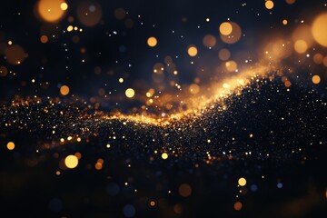 Obraz premium Captivating light particles dance in cosmic space abstract visuals dark environment artistic perspective mystical concept