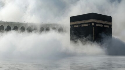 Sacred sanctuary. kaba mecca as spiritual heart of Islam, drawing millions of pilgrims annually, symbolizing faith, devotion, unity, standing as timeless emblem of worship in holy city of mecca.