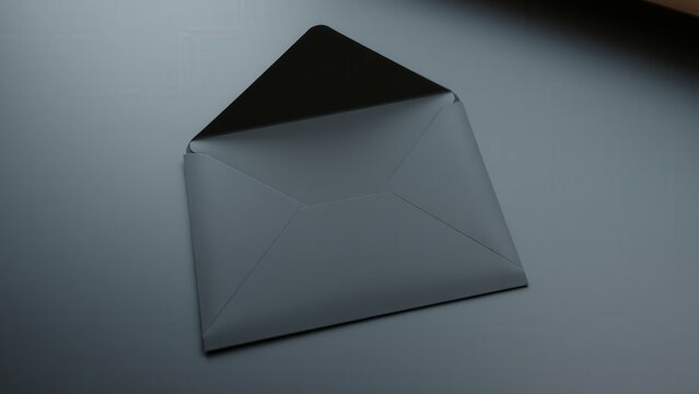 Elegant Black Envelope on Dark Background: Perfect for Formal Invitations and Announcements