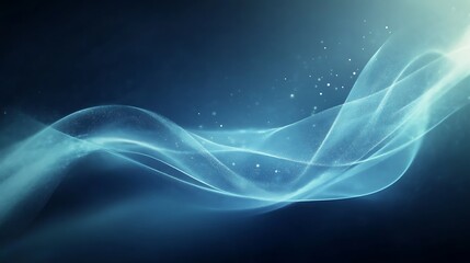 Abstract Blue Wave Particle Design Background