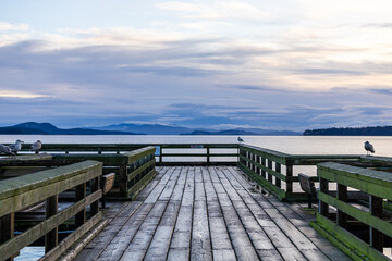 Tranquil Sunrise Over Sidney Pier on Vancouver Island, Canada
