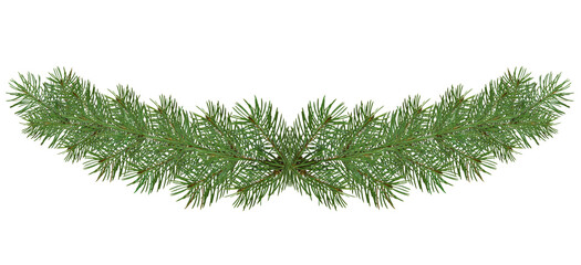 Christmas wreath. winter garland of green branches, isolated on transparent, png. Greeting card. xmas holiday design © 151115