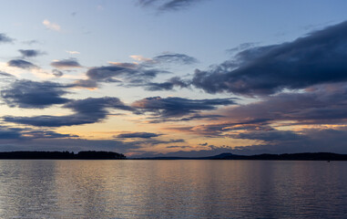 Beautiful Sunrise Over Sidney Waterfront on Vancouver Island, BC, Canada