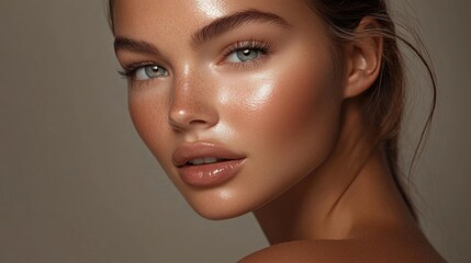 Fototapeta premium Beauty woman with radiant eyes and healthy, pure skin. 