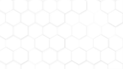 Fototapeta premium Hexagon Beehive honeycomb pattern wall black and white, Black honeycomb on a white background. Isometric geometry. 3D illustration