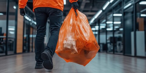 The role of a janitor involves ensuring a tidy workspace by handling waste.