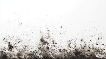 Obraz premium Abstract depiction of black dust or particles against a white background.