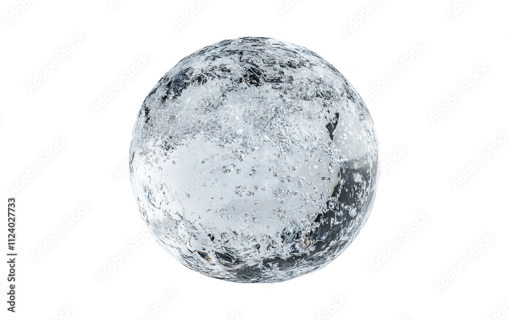 Wall mural glossy sphere with bubble texture on transparent background