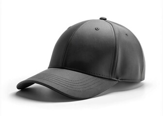 Fototapeta premium Black Baseball Cap Mockup - High Depth of Field Front & Side Views