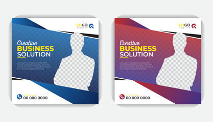 Advertising design, digital marketing and corporate social media post and web banner, colorful and stylish Creative layout square banner

