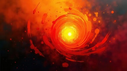 Fototapeta premium Glittering firework streaks. An explosion of fiery orange and red spirals with extreme clarity against a dark background, perfect quality, 4K UHD.