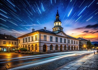 Naklejka premium Long Exposure City Hall Tryavna Bulgaria October 2024