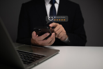 Rating the store after using the service, giving opinions and recommendations to the store after...