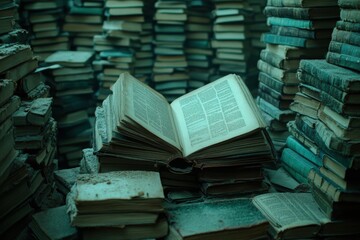 Exploring ancient knowledge dusty library book collection enclosed space close-up literary history for enthusiasts