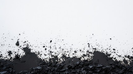 Obraz premium Abstract image featuring a textured black surface against a white background.