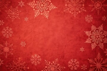 A Festive Red Background with Delicate Snowflake Designs Perfect for Holiday Greetings