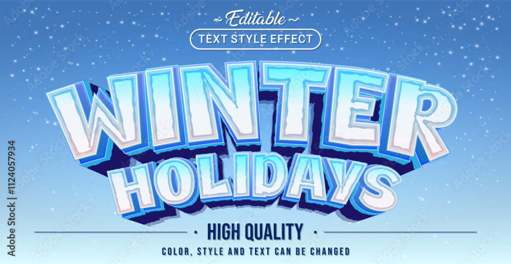 Poster editable text style effect - winter holidays text style theme.