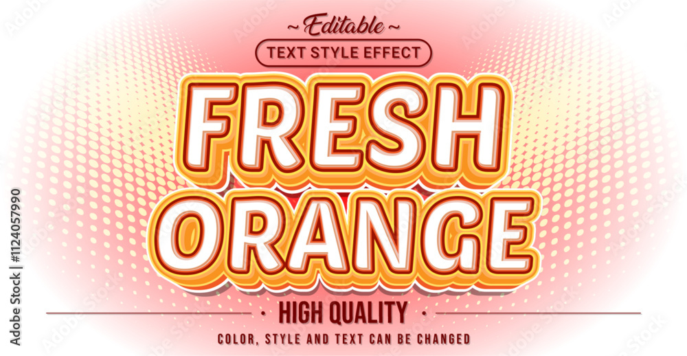 Poster editable text style effect - fresh orange text style theme.