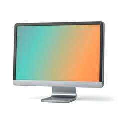 Fototapeta premium Computer Monitor with Teal and Orange Gradient, television icon