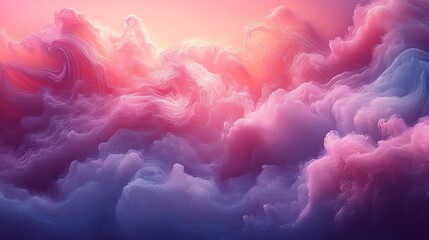 Fototapeta premium Dreamlike pink and purple cloudscape, swirling texture, soft light, fantasy background.