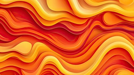 Abstract Waves of Warm Colors in Red, Orange, and Yellow Tones
