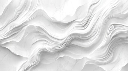 Obraz premium Abstract white marble texture with flowing waves. Ideal for backgrounds, websites, or designs needing a sleek, modern feel.