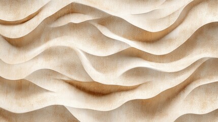 Fototapeta premium Creamy beige textured waves pattern. Ideal for backgrounds, website design, or adding texture to projects.