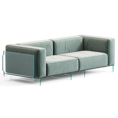 Fototapeta premium Modern and Stylish Sofa for Home and living rooms - Perfect for Contemporary Interiors - transparent furniture 3d render model architectural visualization