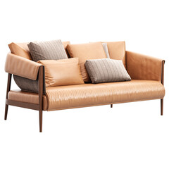 Fototapeta premium Modern and Stylish Sofa for Home and living rooms - Perfect for Contemporary Interiors - transparent furniture 3d render model architectural visualization