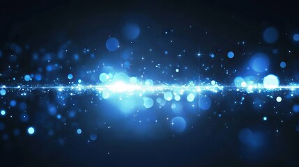 Obraz premium Shining blue glowing futuristic technology background with abstract digital wave structures, vibrant data streams, and luminous cyber light elements