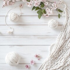 Spring Knitting Cozy Flatlay