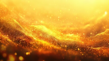 Fototapeta premium Sparkling Golden Waves of Light in Dreamy Atmosphere of Elegance
