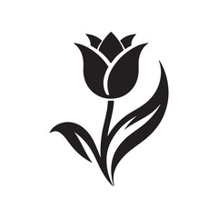 black and white flower vector