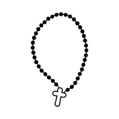 Naklejka premium Rosary with cross religion vector illustration - Rosary beads ClipArt Graphic