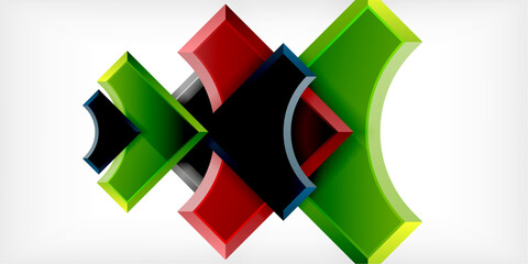 Obraz premium Square, arrow shapes with round elements Vector Illustration For Wallpaper, Banner, Background, Card, Book Illustration, landing page