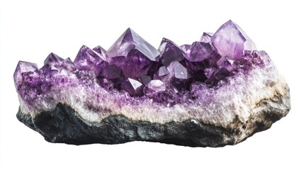 Fototapeta premium Purple crystals on rock