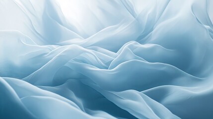 Obraz premium Soft Blue Silk Fabric Background with Gentle Flowing Drapery Texture