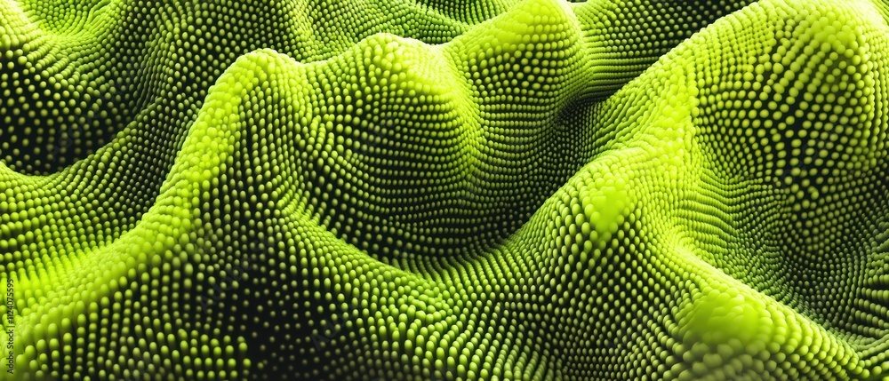 Poster Abstract green wave-like structure with a textured appearance.