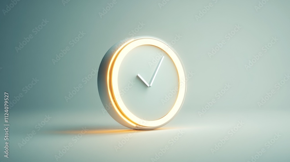 Aufkleber A modern clock with a minimalist design and a glowing circular outline.