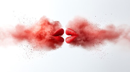 Fototapeta premium Close-up digital art abstract romantic representation of emotional love expression