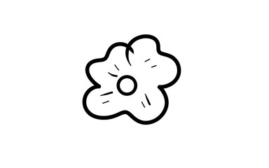 simple hand drawing cartoon doodle of a flower head. Illustration