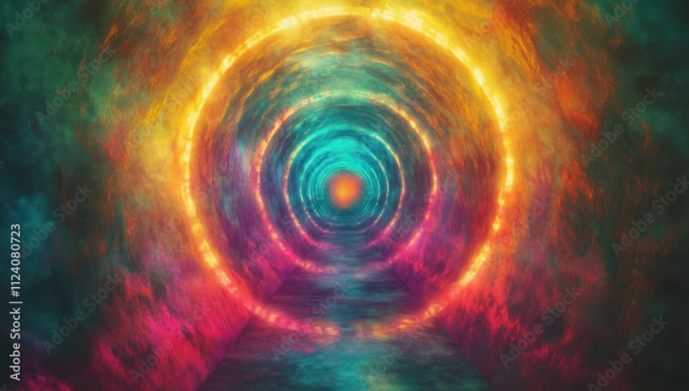 Poster A vibrant tunnel of swirling colors creating a mesmerizing visual experience.