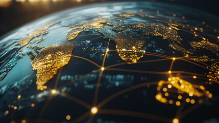 Abstract business Financial charts show a significant increase in profits in the stock market.This is driven by higher interest rates and continued growth. In the innovation world network of financial