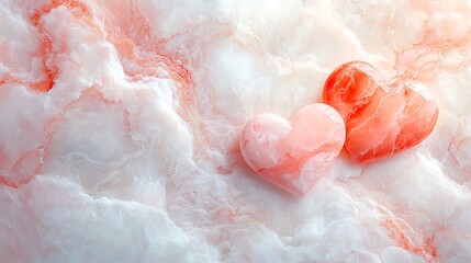 Fototapeta premium Romantic hearts on soft clouds dreamy atmosphere digital art serenity close-up love theme