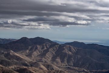 Keys View, Joshua Tree National Park, California geology. Little San Bernardino Mountains. Coachella Valley. San Andreas Fault
