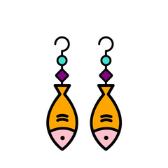 ユニークで色鮮やかなデザインのアクセサリー : 魚をモチーフにしたイヤリング